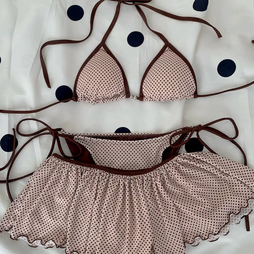POLKA-DOT TIE-SIDE BIKINI SET