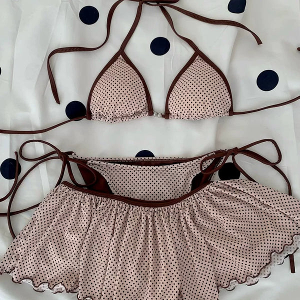 POLKA-DOT TIE-SIDE BIKINI SET