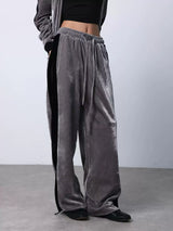 SILVER VELVET RETRO SWEATPANTS