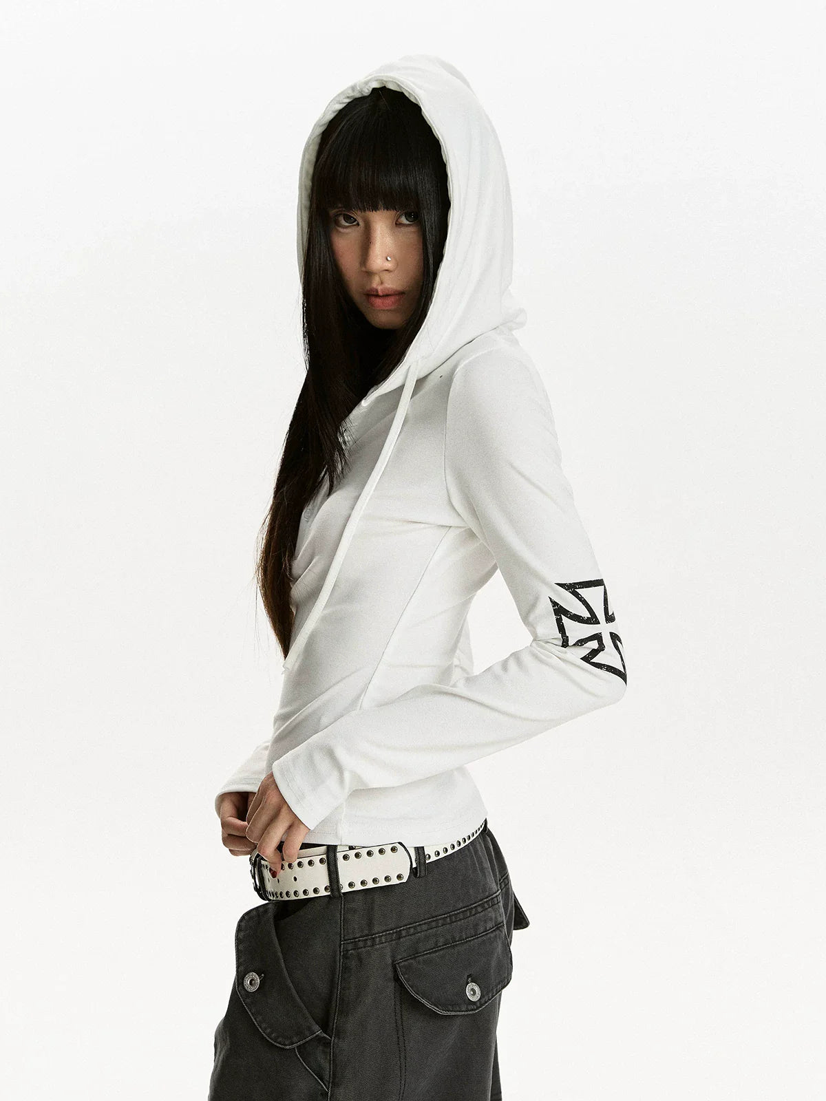 RETRO GOTHIC HOODED T-SHIRT