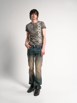 BROWN LEOPARD PRINT HENLEY T-SHIRT