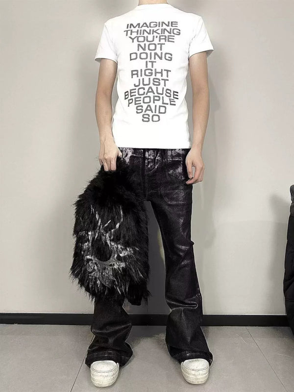 FAUX FUR RACCOON SHOULDER BAG
