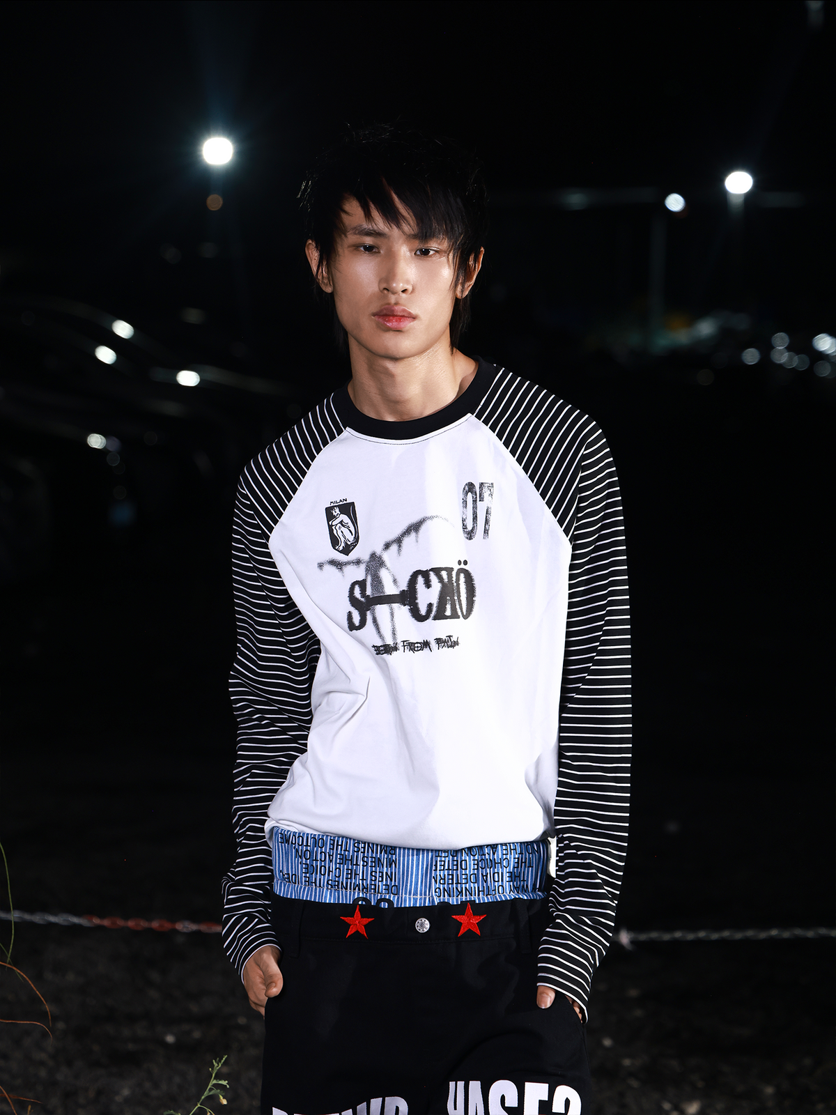 DEATH NOTE STRIPED BOXY TEE
