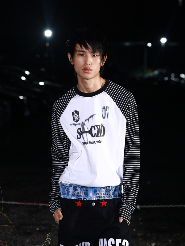 DEATH NOTE STRIPED BOXY TEE