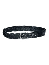 BRAIDED LEATHER WIDE BELT