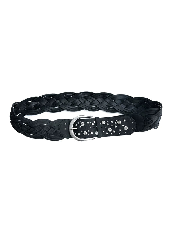 BRAIDED LEATHER WIDE BELT