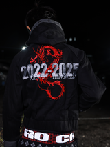 ZIPPERED HOODED JACKET WITH RIVETS