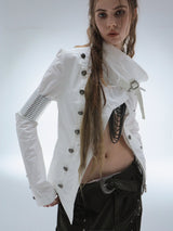 RETRO HIGH COLLAR COTTON JACKET