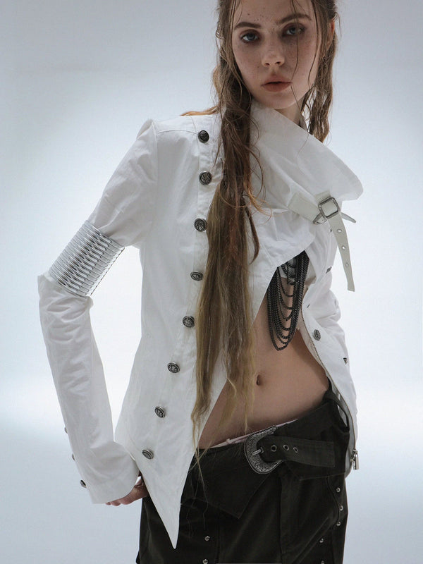 RETRO HIGH COLLAR COTTON JACKET