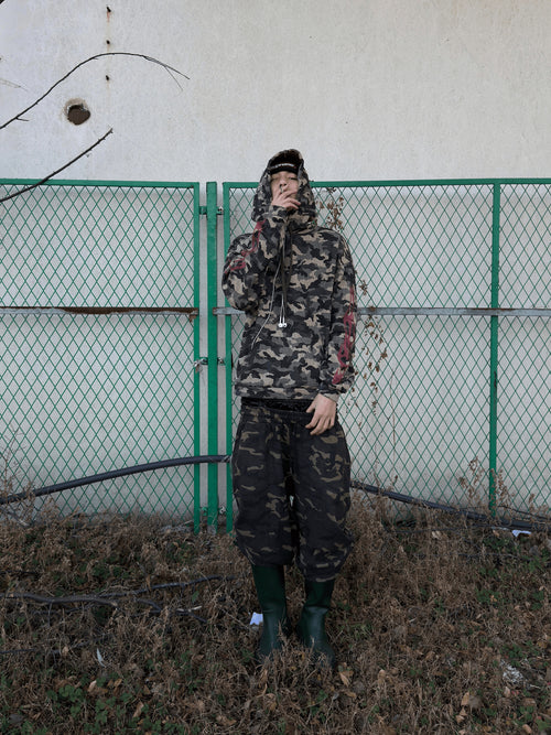 FLAME CAMO FITTED HOODIE
