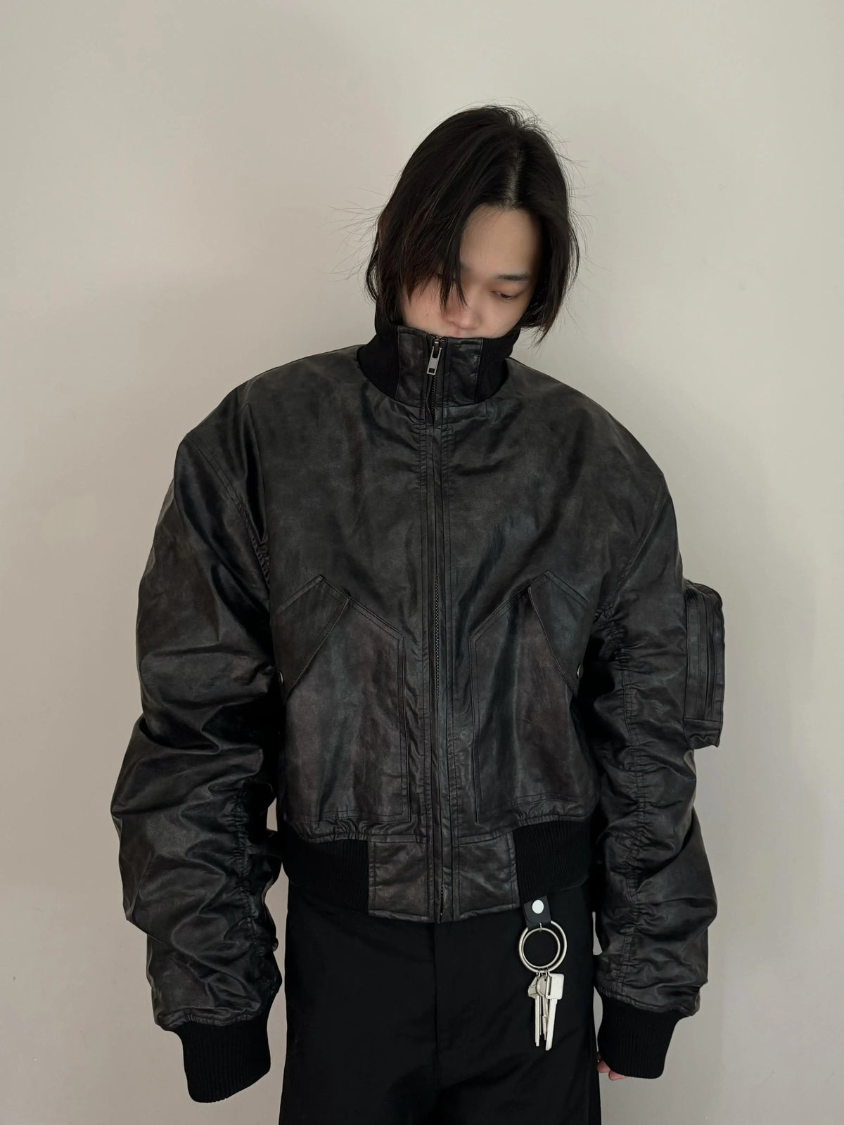VINTAGE AGED COTTON BOMBER JACKET