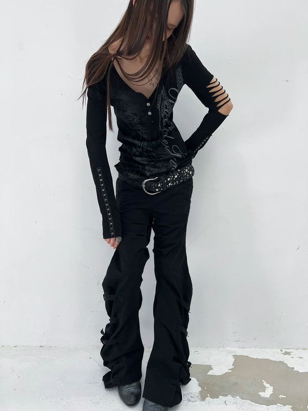 PUNK STYLE LONG SLEEVE T-SHIRT