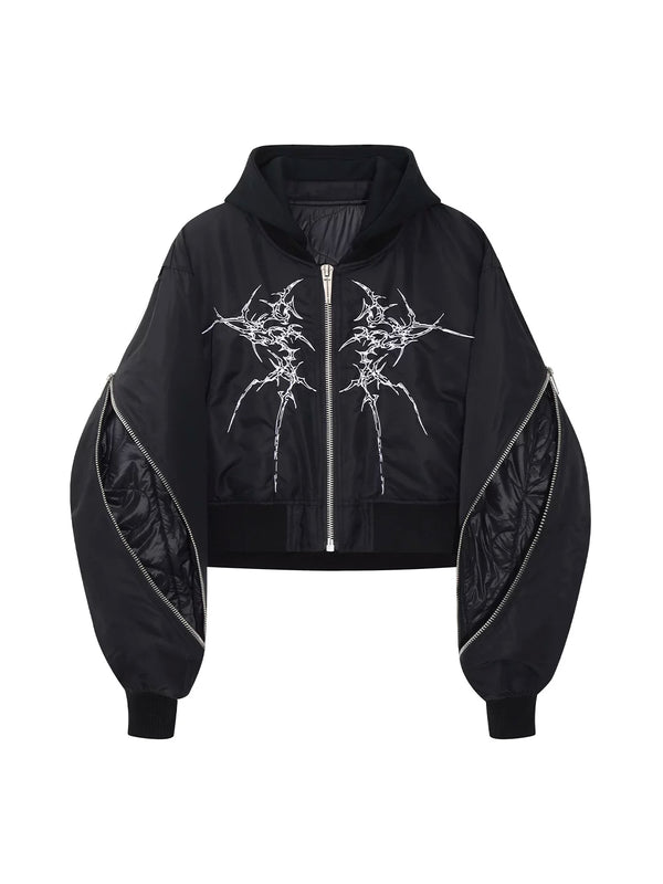 ORGANIC BONE PRINT ZIPPER JACKET