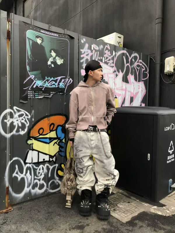 WASHED CLAY-DYED CASUAL PANTS
