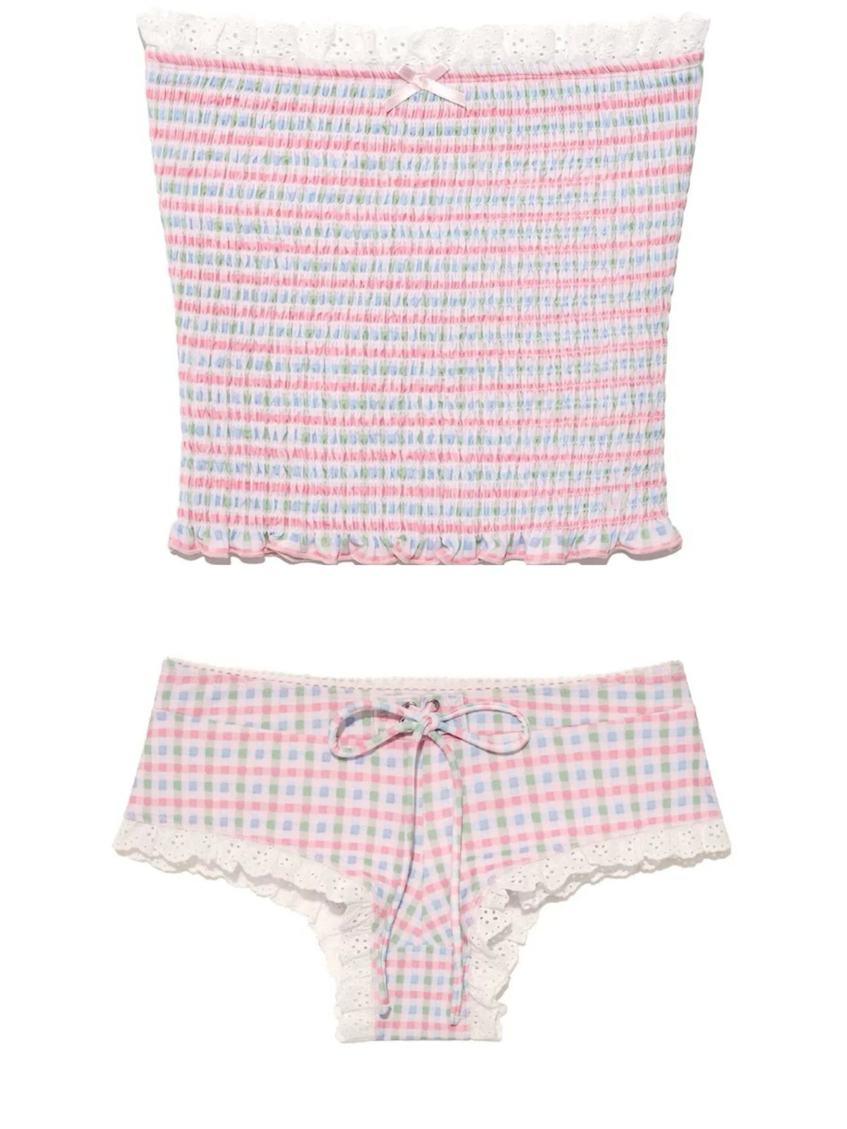 BANDEAU FLORAL TWO-PIECE SWIMSUIT