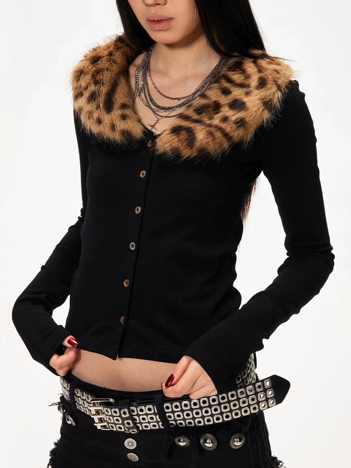 LEOPARD PRINT LONG SLEEVE T-SHIRT