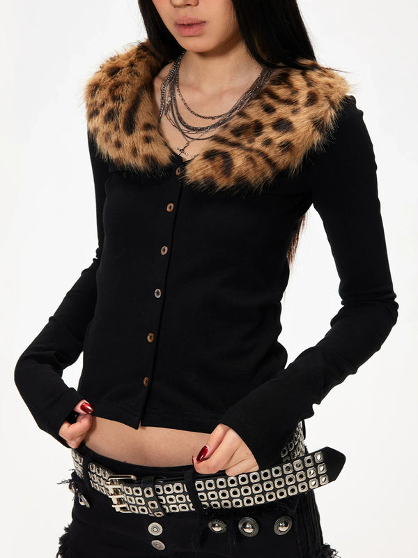 LEOPARD PRINT LONG SLEEVE T-SHIRT