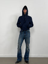 DISTRESSED NAVY MICRO JEANS