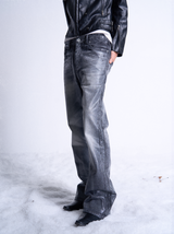 CRACKED BRUSHED WAX JEANS
