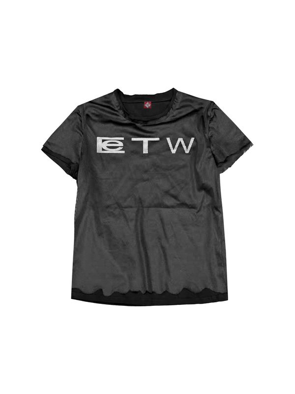 URBAN SLOGAN MESH T-SHIRT