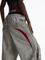 EMBROIDERED WIDE-LEG SWEATPANTS