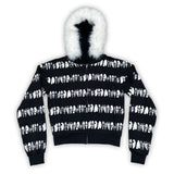 SKULL STRIPED ZIPPER SWEATSHIRT