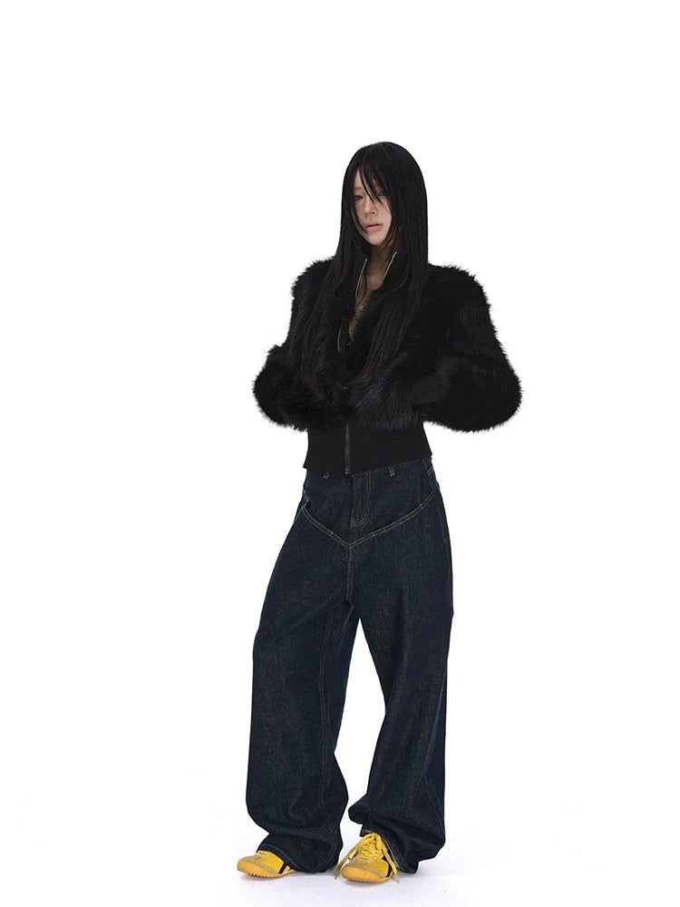 FAUX FUR ZIP COAT