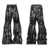 DISTRESSED RESIN COATED JEANS