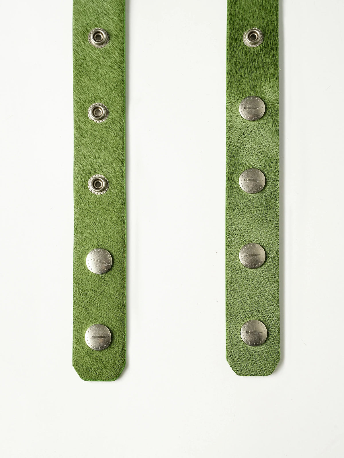 GREEN PONY HAIR BUCKLE BELT