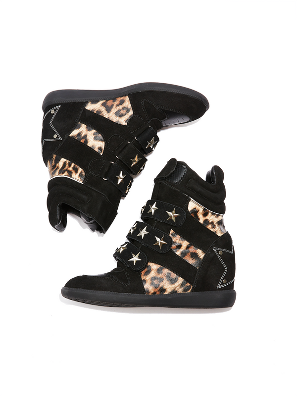 RETRO LEOPARD HIGH-TOP SNEAKERS