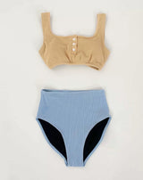 COLOR-BLOCKED MINIMALIST BIKINI SET