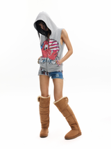 HOODED STAR-SPANGLED T-SHIRT