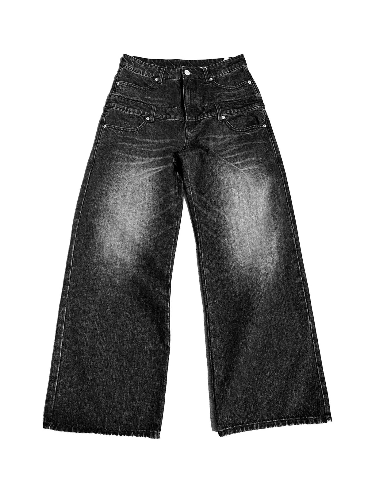 LEOPARD EMBELLISHED BAGGY JEANS