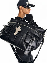 CROSS BURST LEATHER TOTE BAG