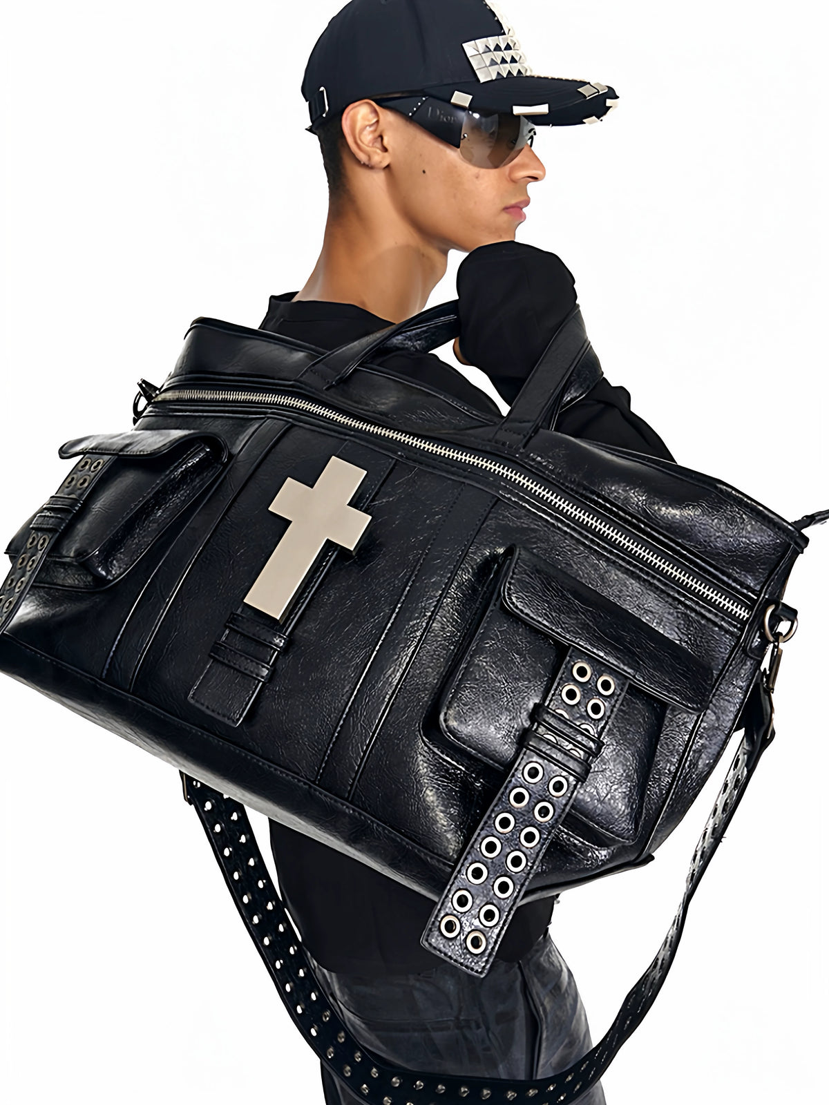 CROSS BURST LEATHER TOTE BAG