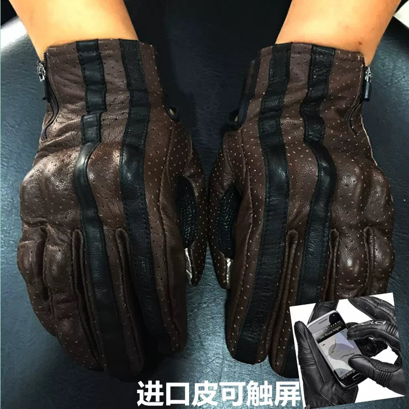 VINTAGE LEATHER BIKER GLOVES