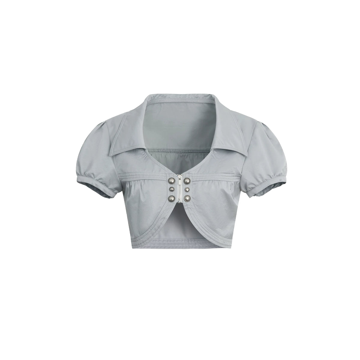 GLOSSY SATIN V-NECK JACKET
