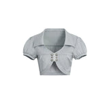GLOSSY SATIN V-NECK JACKET