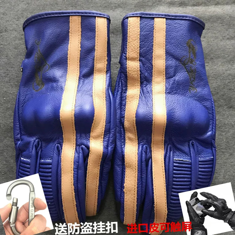VINTAGE LEATHER BIKER GLOVES