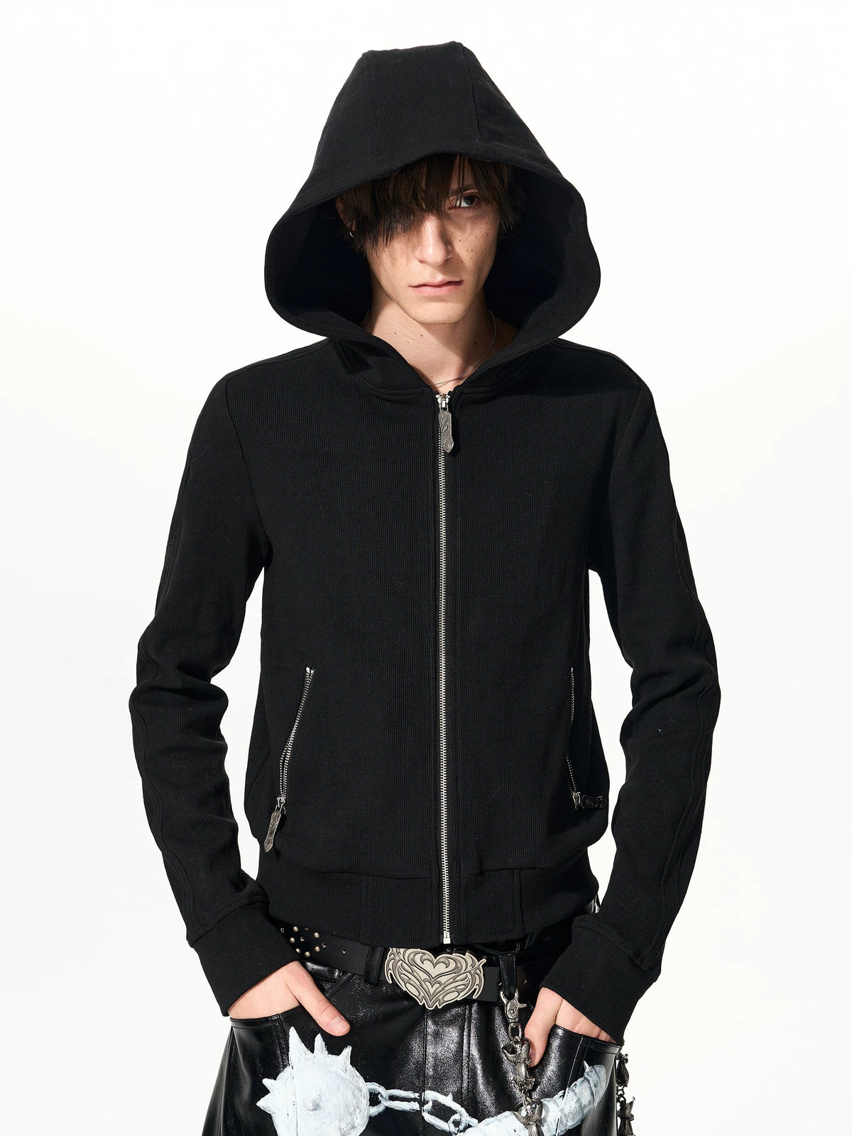SKULL CROSS ZIP HOODIE