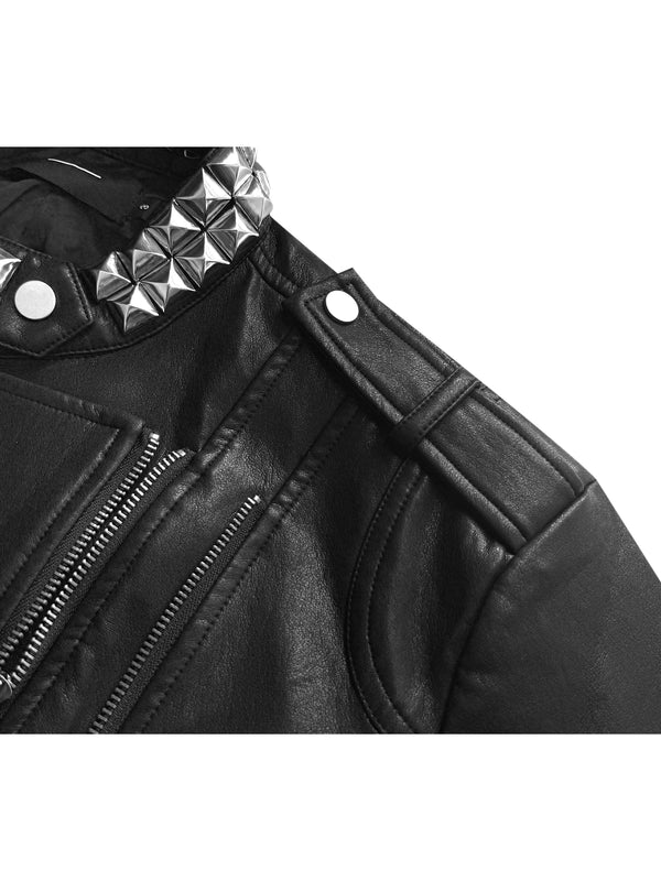 STUDDED SILK LINED JACKET