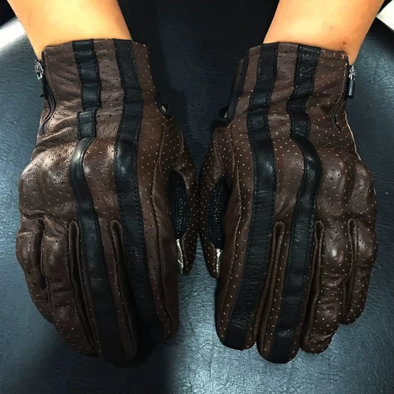 VINTAGE LEATHER BIKER GLOVES