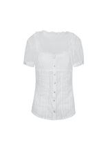 LACE SLEEVE SQUARE NECK BLOUSE