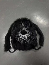 FAUX FUR RACCOON SHOULDER BAG