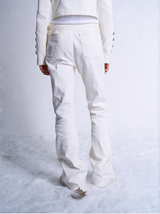 SLIM FIT WHITE BAMBOO JEANS