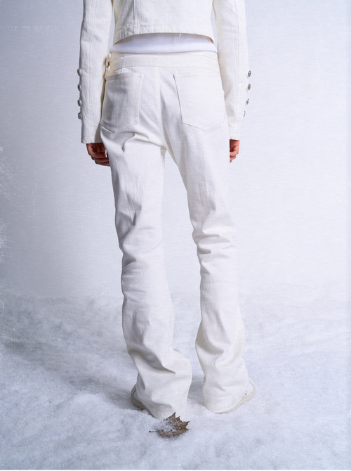 SLIM FIT WHITE BAMBOO JEANS