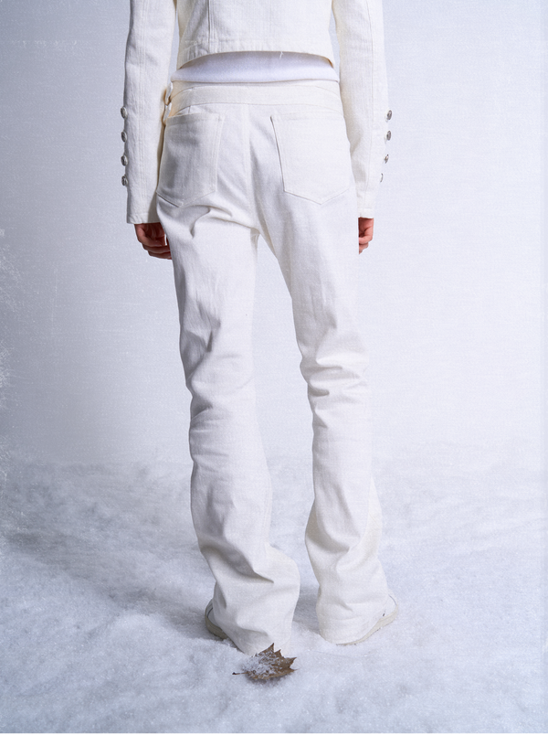 SLIM FIT WHITE BAMBOO JEANS