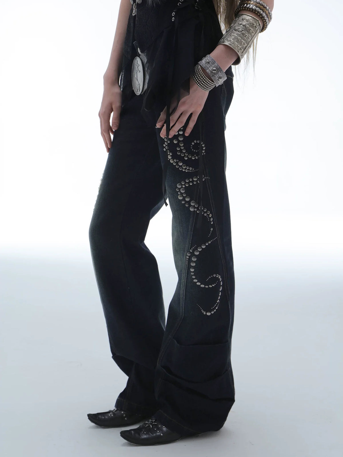VINTAGE FRAYED STRAIGHT JEANS
