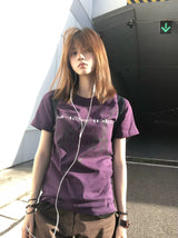 PURPLE PRINTED SHOULDER T-SHIRT