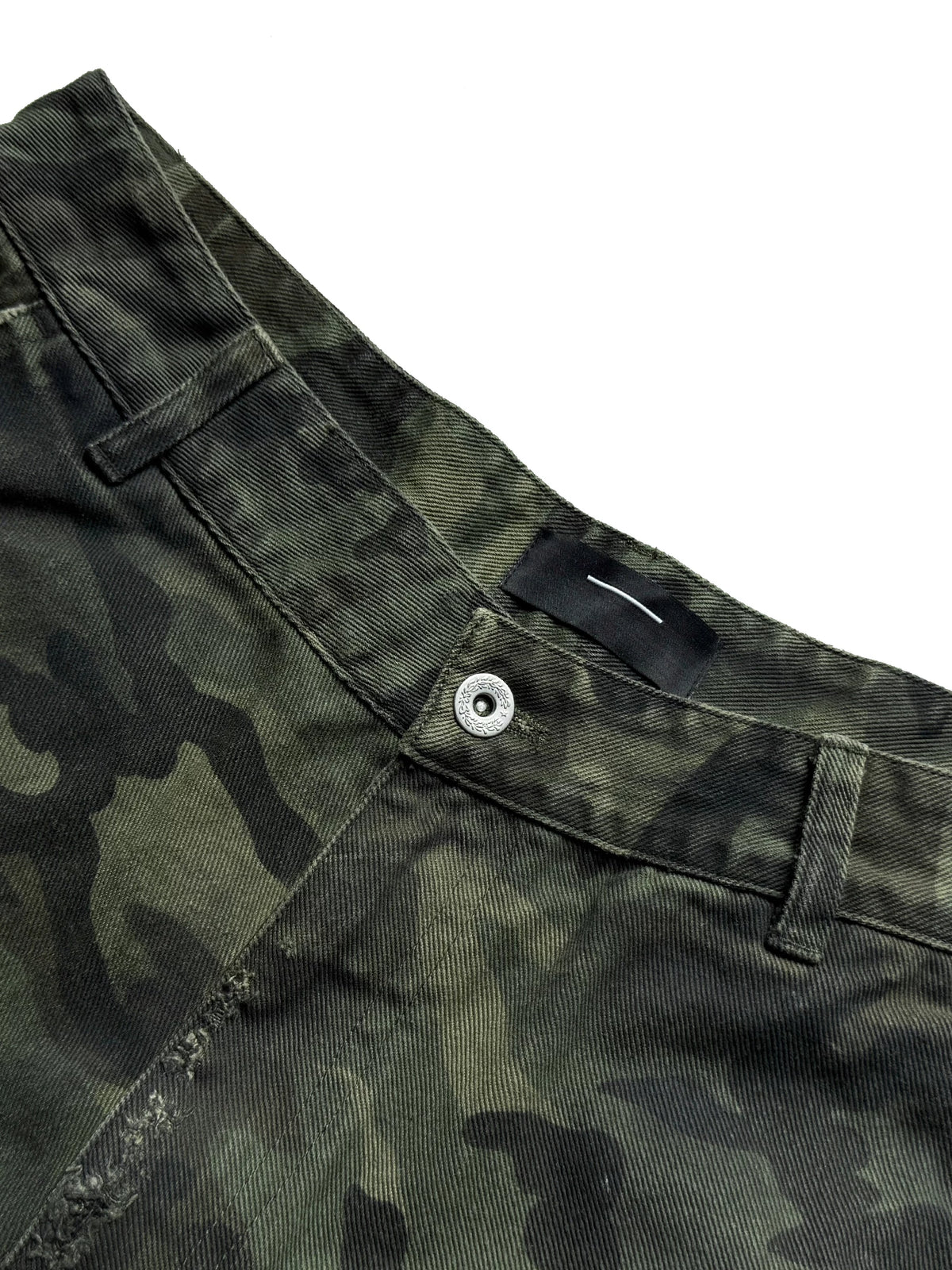 CAMOUFLAGE PATCHWORK COTTON SHORTS